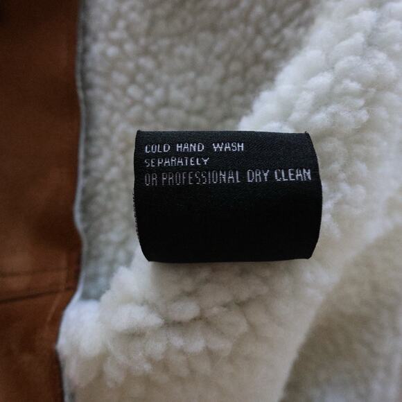 SAINT MORTA Imperial Sherpa Biker Jacket In Tan Cream Size L - Picture 10 of 16